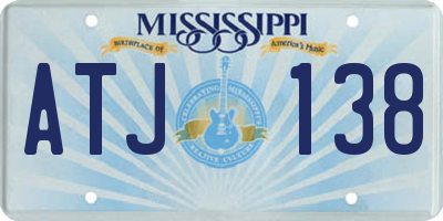 MS license plate ATJ138