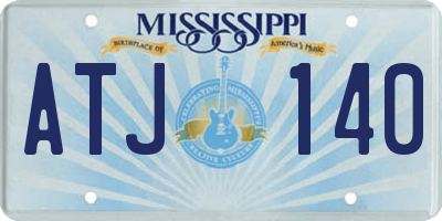 MS license plate ATJ140