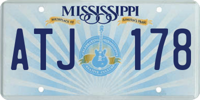 MS license plate ATJ178