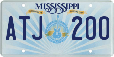 MS license plate ATJ200