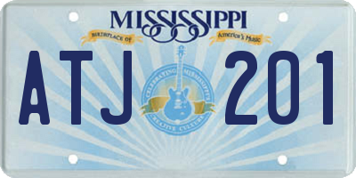 MS license plate ATJ201