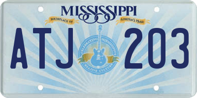 MS license plate ATJ203