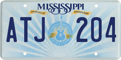 MS license plate ATJ204