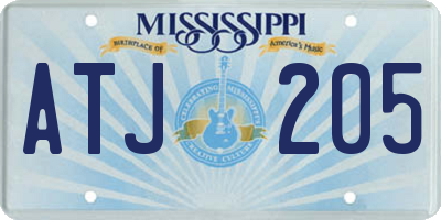 MS license plate ATJ205