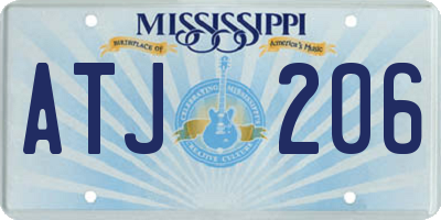 MS license plate ATJ206