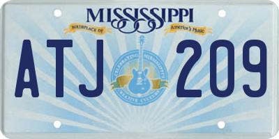 MS license plate ATJ209