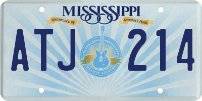 MS license plate ATJ214