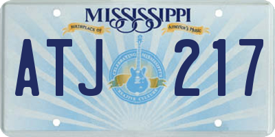 MS license plate ATJ217