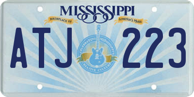 MS license plate ATJ223