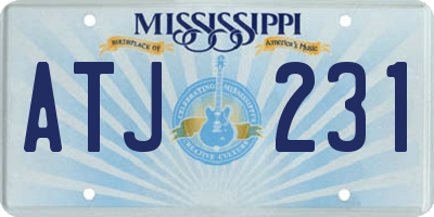 MS license plate ATJ231