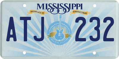 MS license plate ATJ232