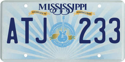 MS license plate ATJ233