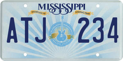 MS license plate ATJ234