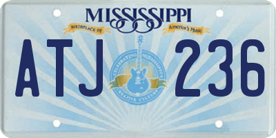 MS license plate ATJ236