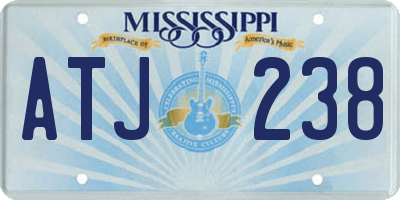 MS license plate ATJ238