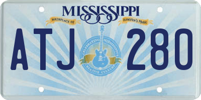 MS license plate ATJ280
