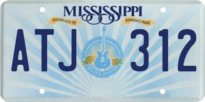 MS license plate ATJ312