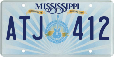 MS license plate ATJ412