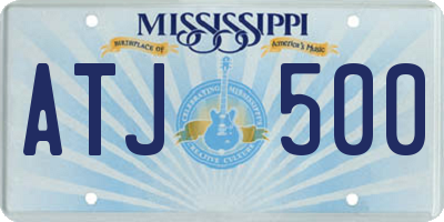 MS license plate ATJ500