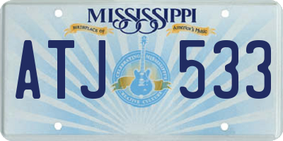 MS license plate ATJ533