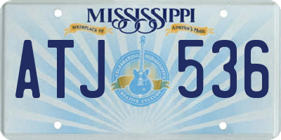 MS license plate ATJ536
