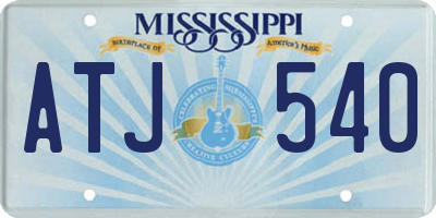 MS license plate ATJ540