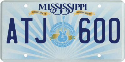 MS license plate ATJ600