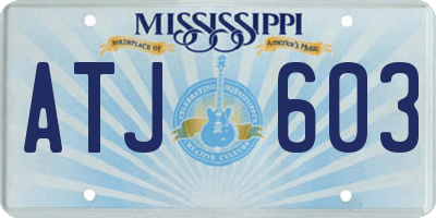 MS license plate ATJ603