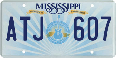 MS license plate ATJ607