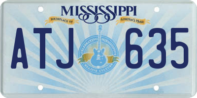 MS license plate ATJ635