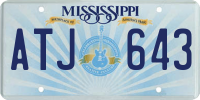 MS license plate ATJ643