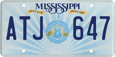 MS license plate ATJ647
