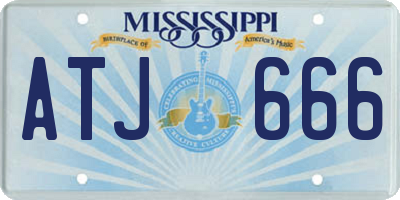MS license plate ATJ666