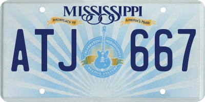 MS license plate ATJ667