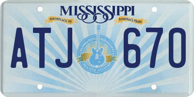 MS license plate ATJ670