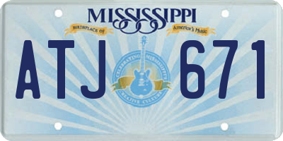 MS license plate ATJ671
