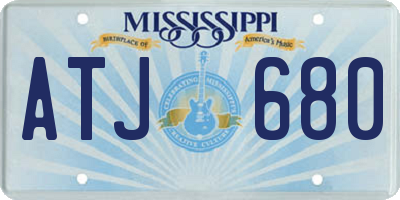MS license plate ATJ680