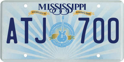 MS license plate ATJ700
