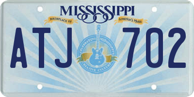 MS license plate ATJ702