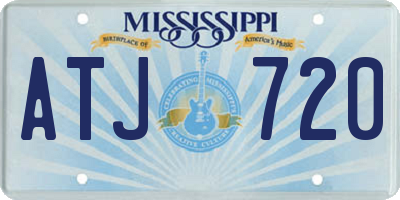 MS license plate ATJ720