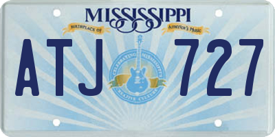 MS license plate ATJ727