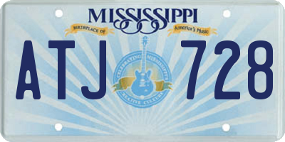 MS license plate ATJ728