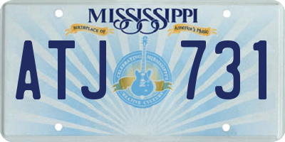 MS license plate ATJ731