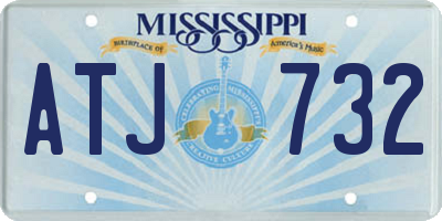 MS license plate ATJ732