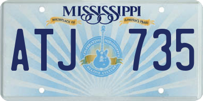 MS license plate ATJ735