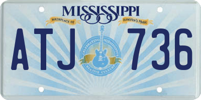 MS license plate ATJ736