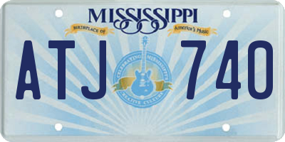 MS license plate ATJ740