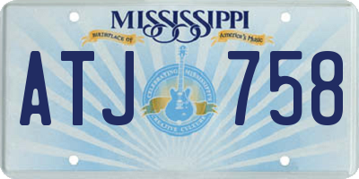 MS license plate ATJ758