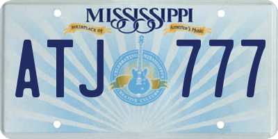 MS license plate ATJ777