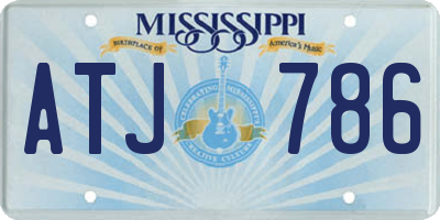 MS license plate ATJ786